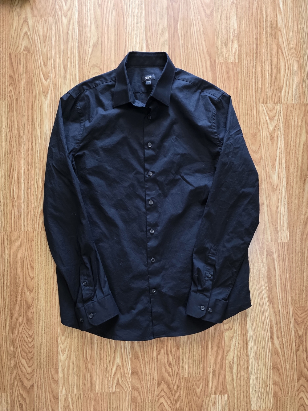 Express | Shirts | Express Mens Solid Black Dress Shirt